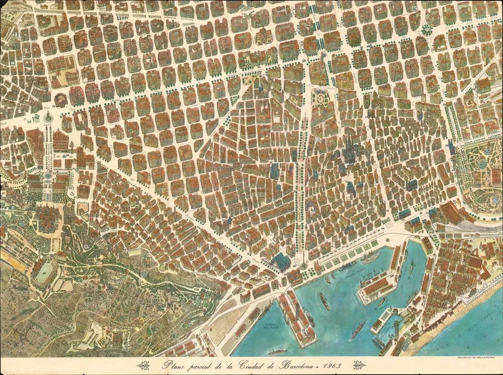 Plano parcial de la Ciudad de Barcelona. - Main View