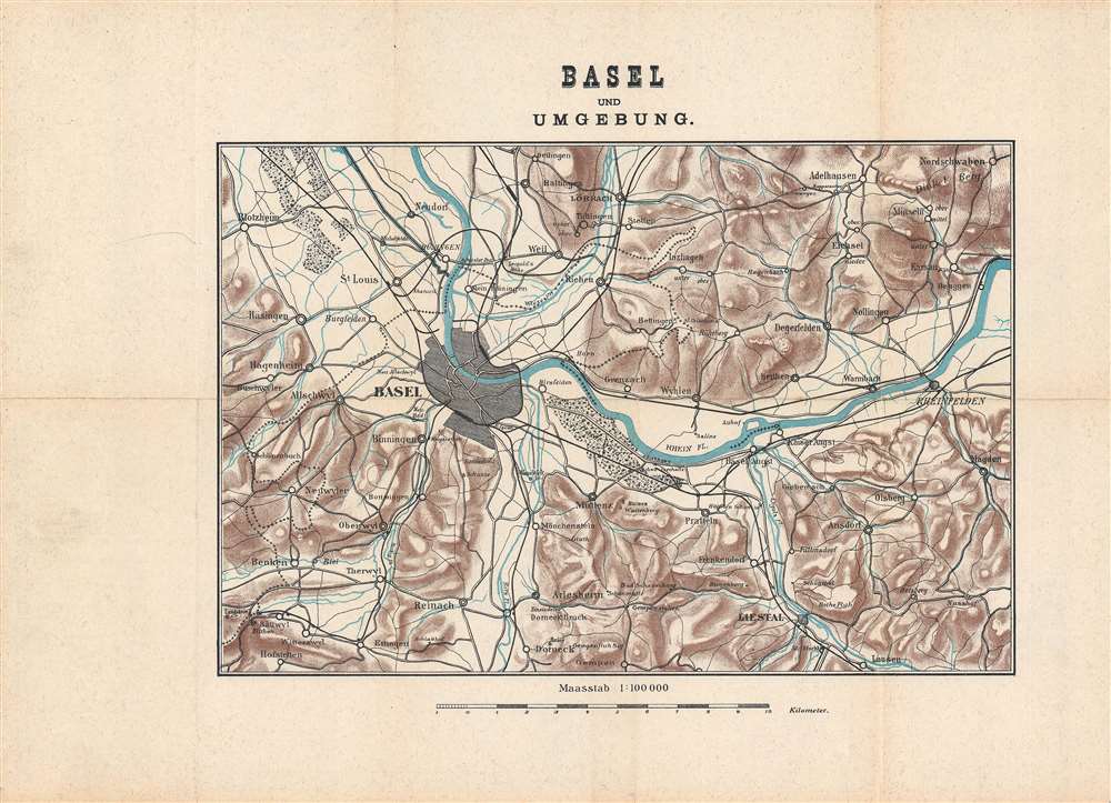 Plan de la ville de Bale / Basel und Umgebung. - Alternate View 1