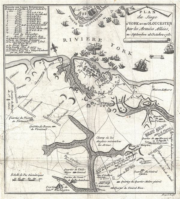 Plan du Siege d'York et de Gloucester par les Armees Alliees en Septembre et Octobre 1781. - Main View