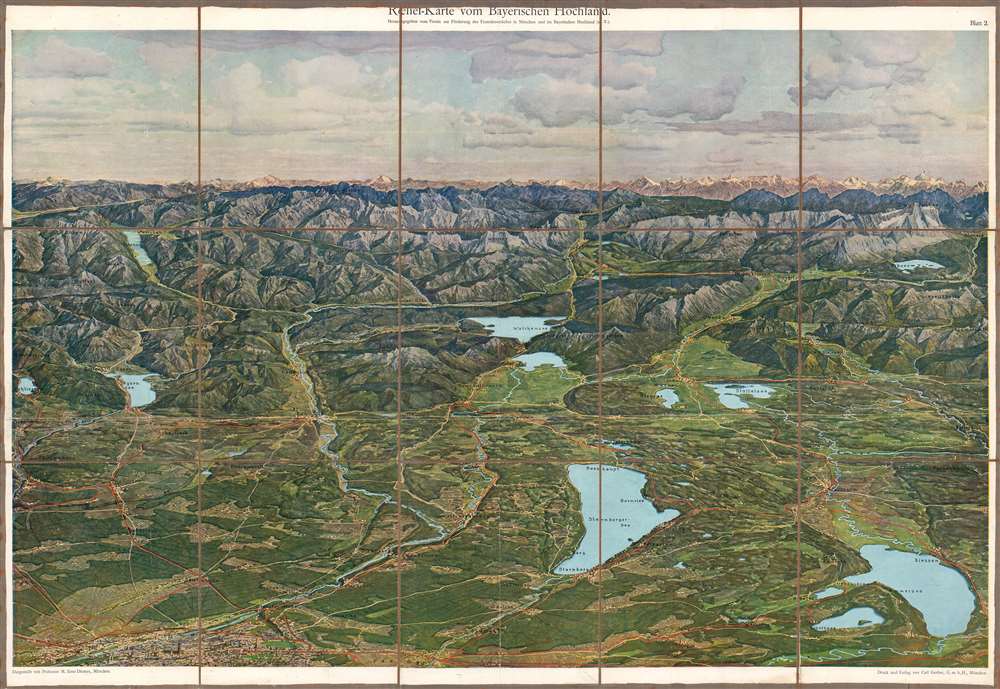 Relief-Karte vom Bayerischen Hochland. - Alternate View 2