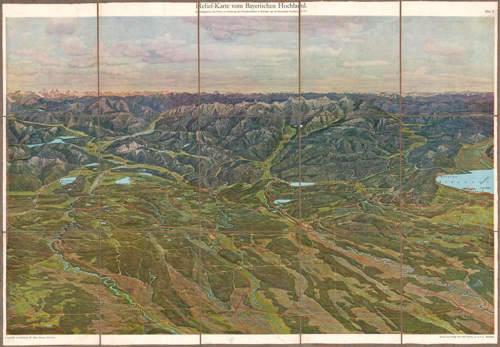 Relief-Karte vom Bayerischen Hochland. - Alternate View 3