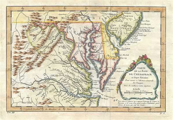 Carte de la Baye de Chesapeack et Pays Voisins. - Main View