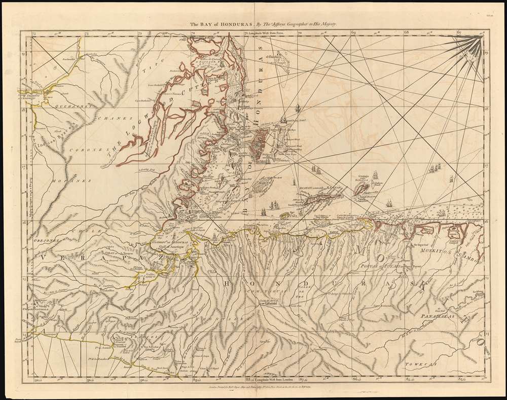 The Bay of Honduras. By Thos. Jefferys Geographer to His Majesty. - Main View