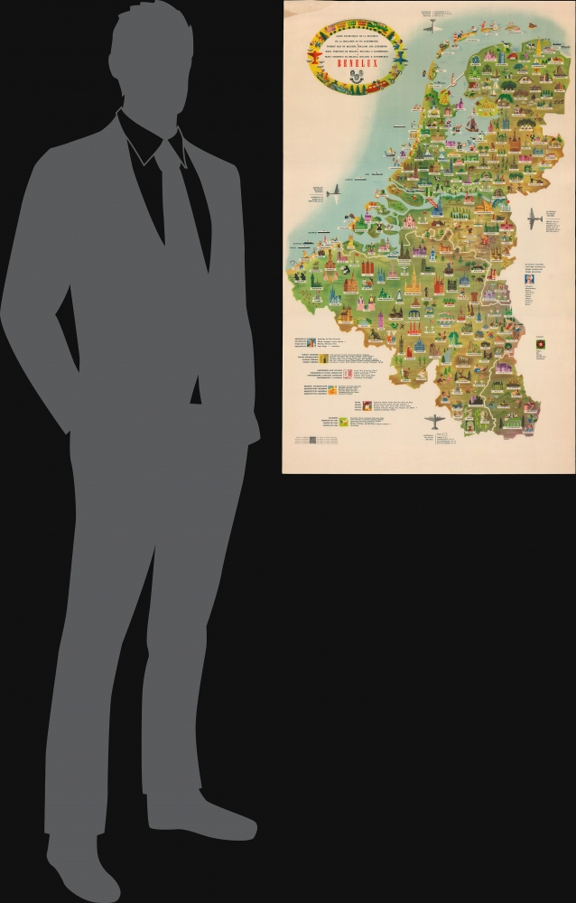 Benelux Carte touristique de la Belgique, de la Hollande et du Luxembourg Tourist map of Belgium, Holland and Luxermburg Mapa turistico de Belgica, Holanda y Luxemburgo Mapa turistico da Belgica, Holanda e Luxemburgo. - Alternate View 1