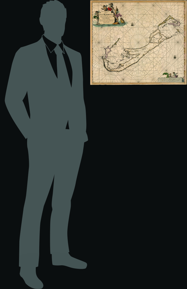 Pas Kaart van I. La Barmuda Anders Somer Islands int Groot Door Vooght Geometra. - Alternate View 1