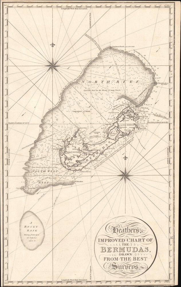 Heathers, Improved Chart of the Bermudas, Drawn from the Best Surveys. - Main View