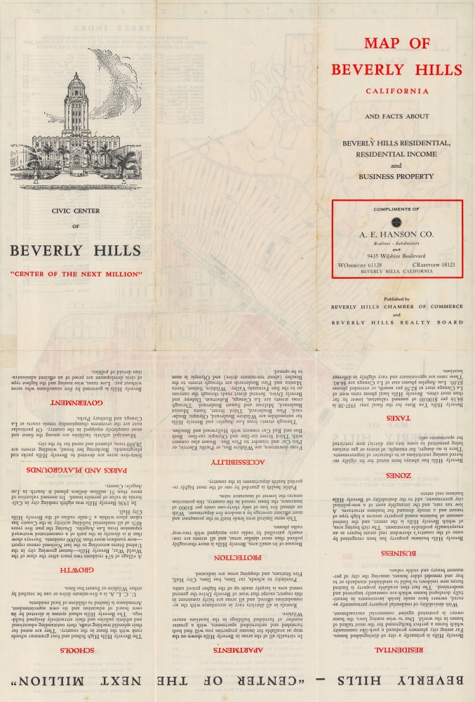 Map of Beverly Hills California. - Alternate View 1