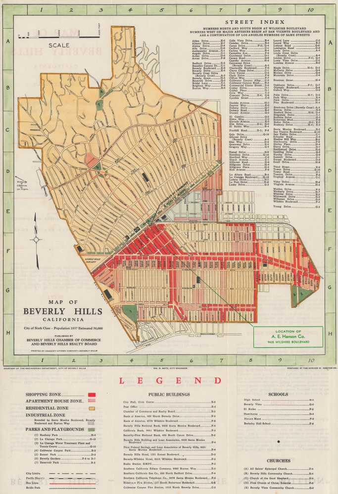 Map of Beverly Hills California. - Main View