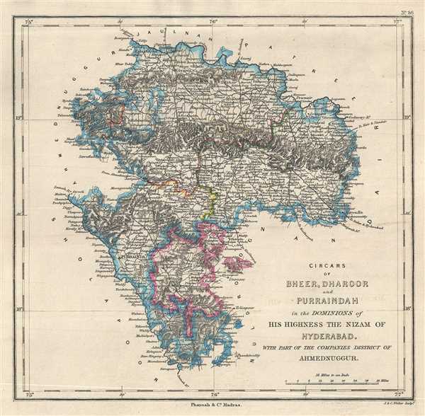 Circars of Bheer, Dharoor and Purraindah in the Dominions of His Highness the Nizam of Hyderabad. - Main View