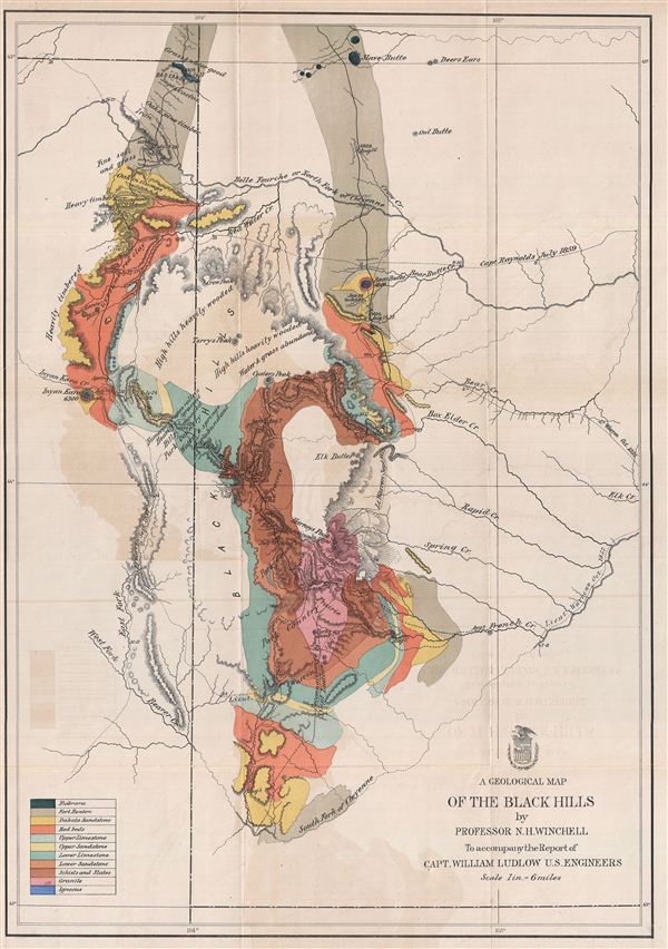 A Geological Map of the Black Hills. - Main View