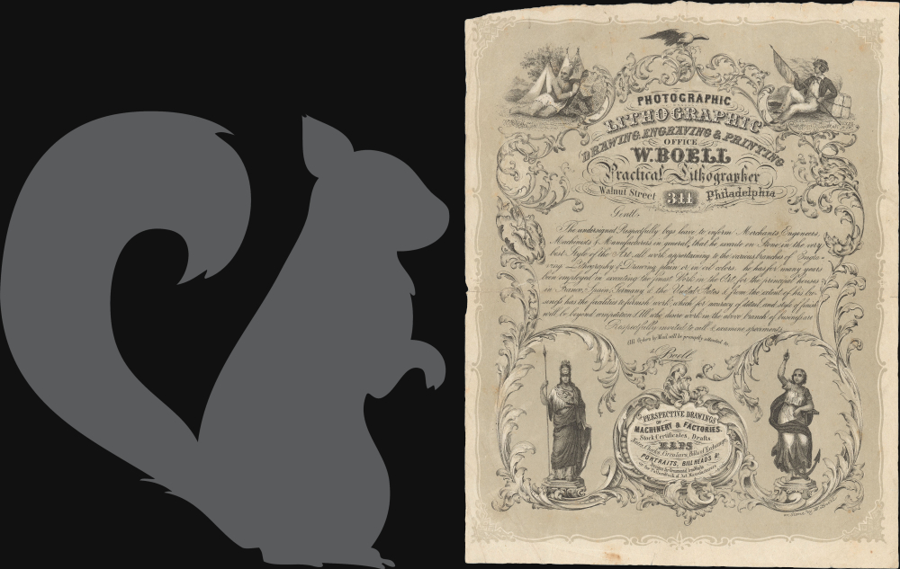 1866 Boell Advertising Broadsheet for Lithographic Services
