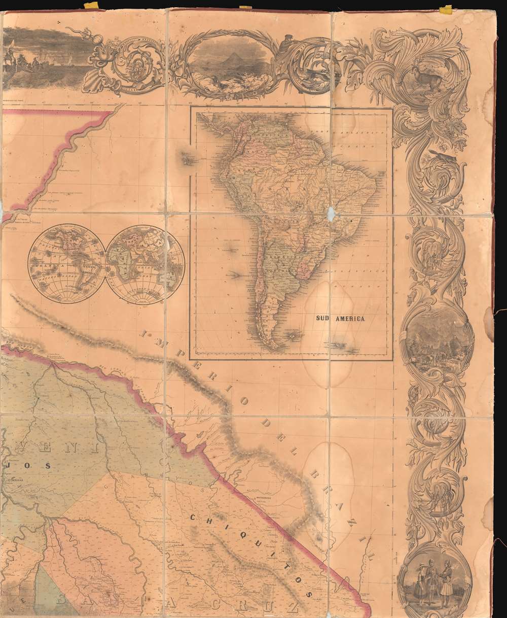 Mapa de la Republica de Bolivia mandado publicar pr el Gobierno de la Nacion en la Administracion del Presidente Doctor José Maria Linares...  Levantado y organindo en los años de 1842 à 1859 Por el Teniente Coronel Juan Ondarza, Commandante Juan Mariano Mujia y Mayor Lucio Camacho. - Alternate View 3