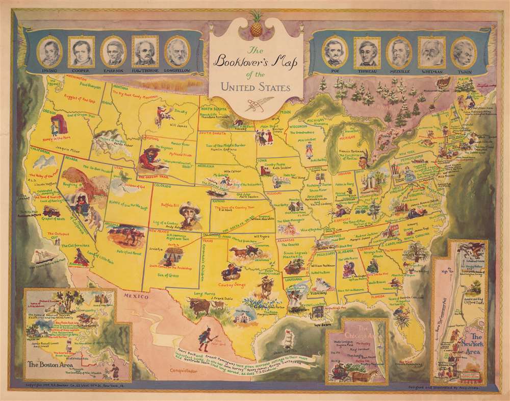 The Booklover's Map of the United States. - Main View