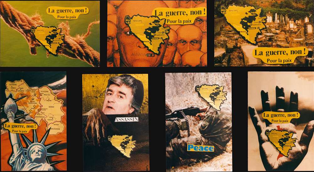 1994 Lardie Pictorial Postcards Denouncing the Bosnian War (Set of 7 cards)