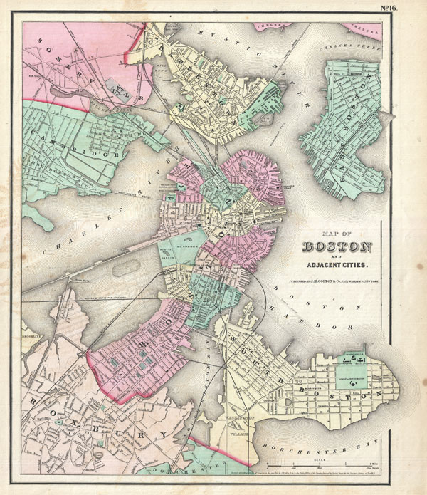 Map of Boston and Adjacent Cities. - Main View