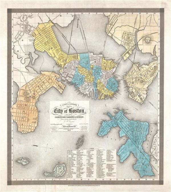 A New and Complete Map of the City of Boston, with part of Charleston, Cambridge and Roxbury. - Main View