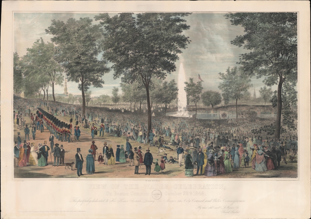 View of the Water Celebration, On Boston Common, October 25th 1848. - Main View
