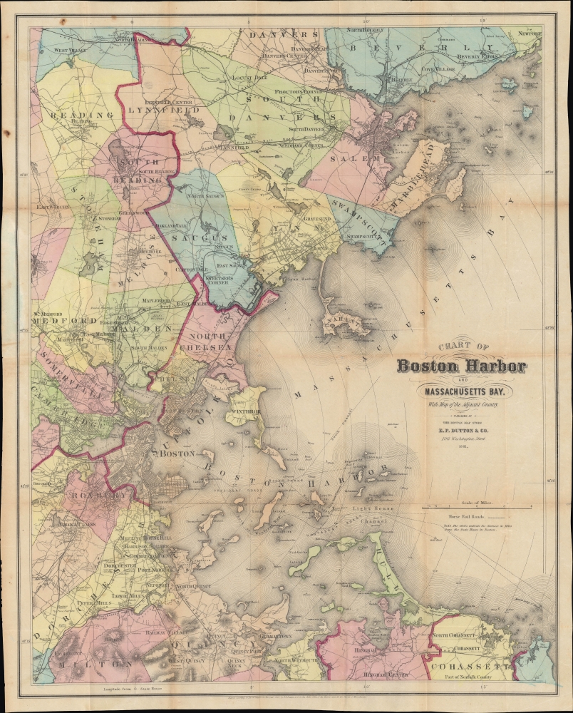 Chart of Boston Harbor and of Massachusetts Bay with Map of the Adjacent Country. - Main View