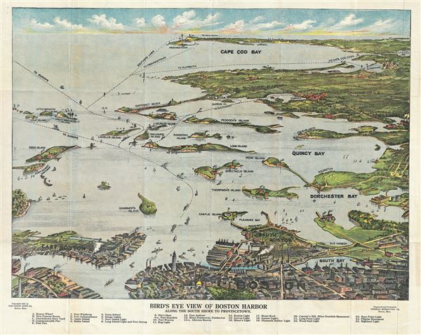 Birds Eye View of Boston Harbor Along the South Shore to Provincetown. - Main View