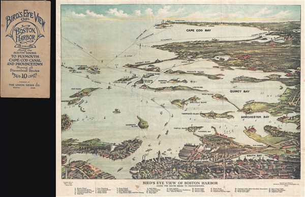 Bird's Eye  View of Boston Harbor along the South Shore to Provincetown. - Main View