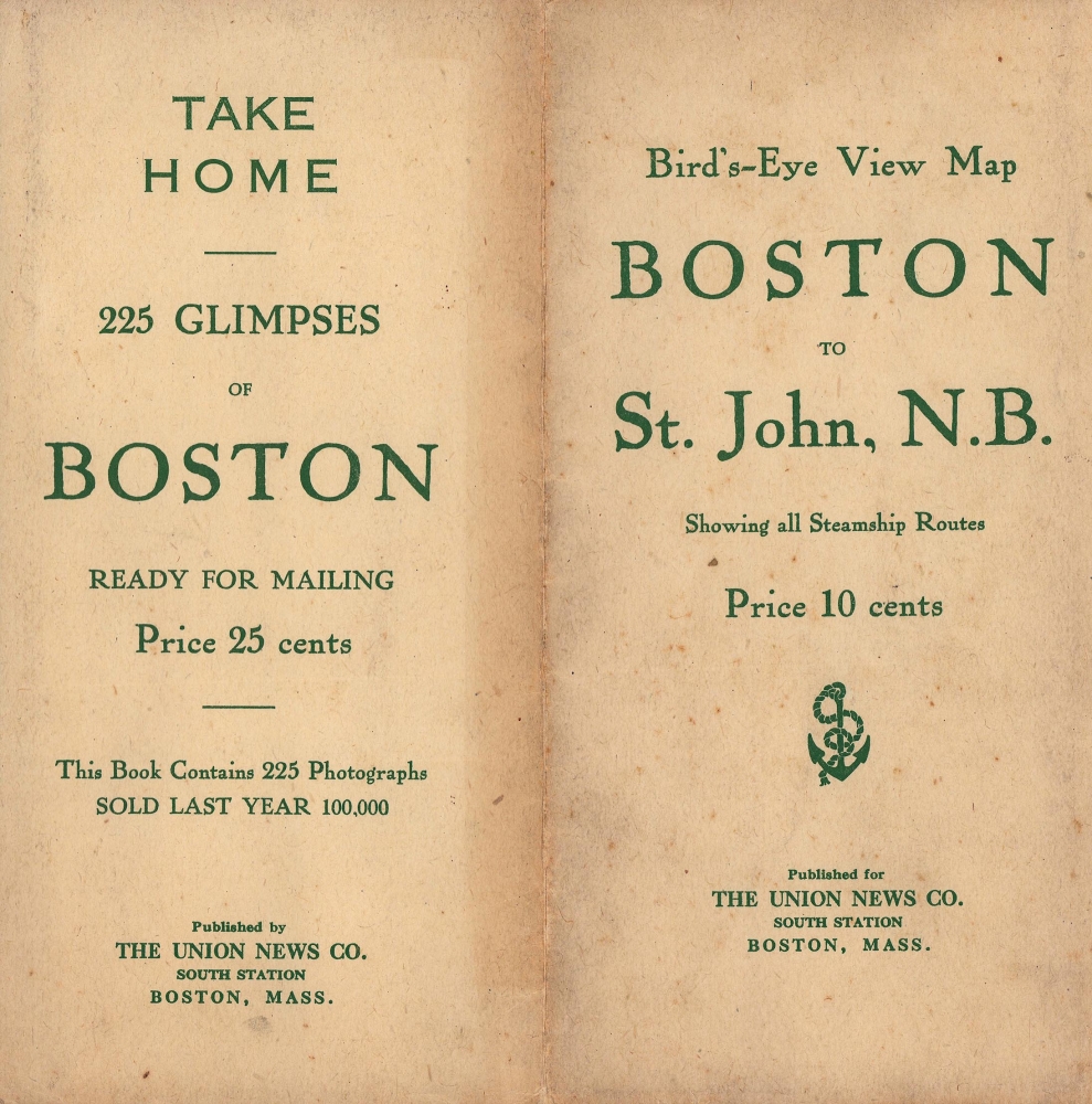 Bird's Eye Map Boston to St. John, N.B. Showing Steamboat Routes and Points of Interest. - Alternate View 1