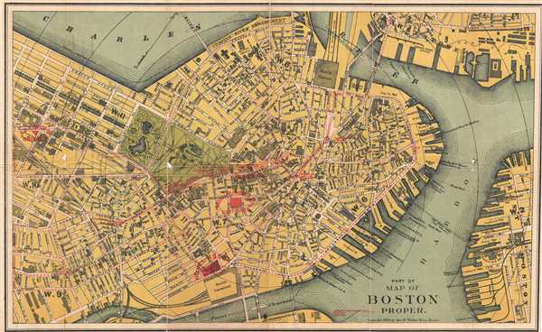 Part of Map of Boston Proper. - Main View