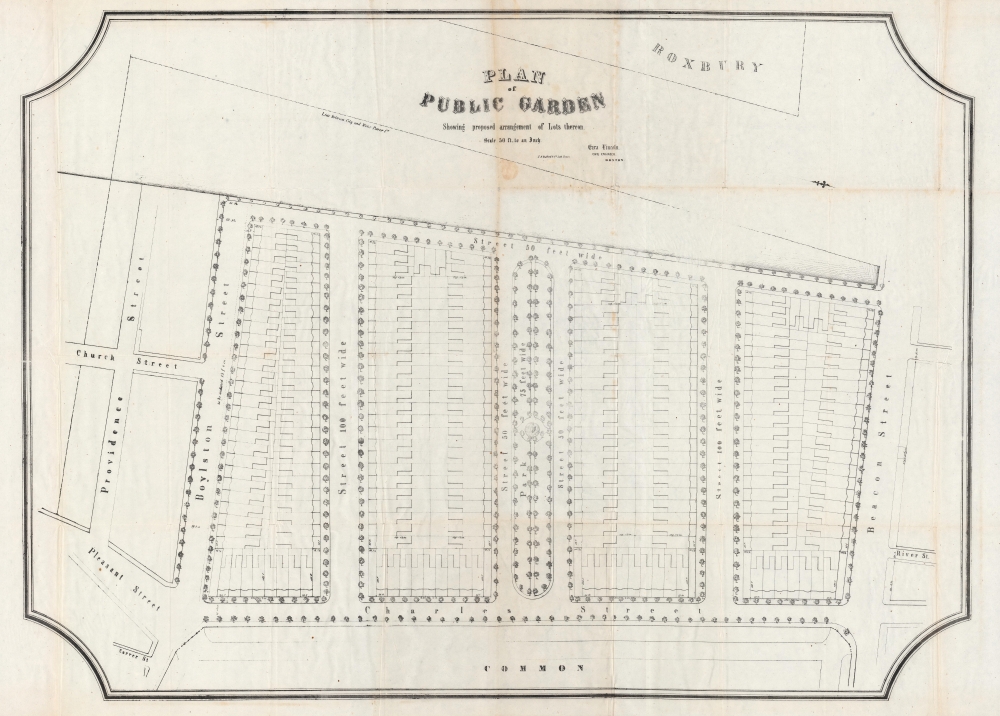 Plan of Public Garden : showing proposed arrangement of lots thereon. - Main View