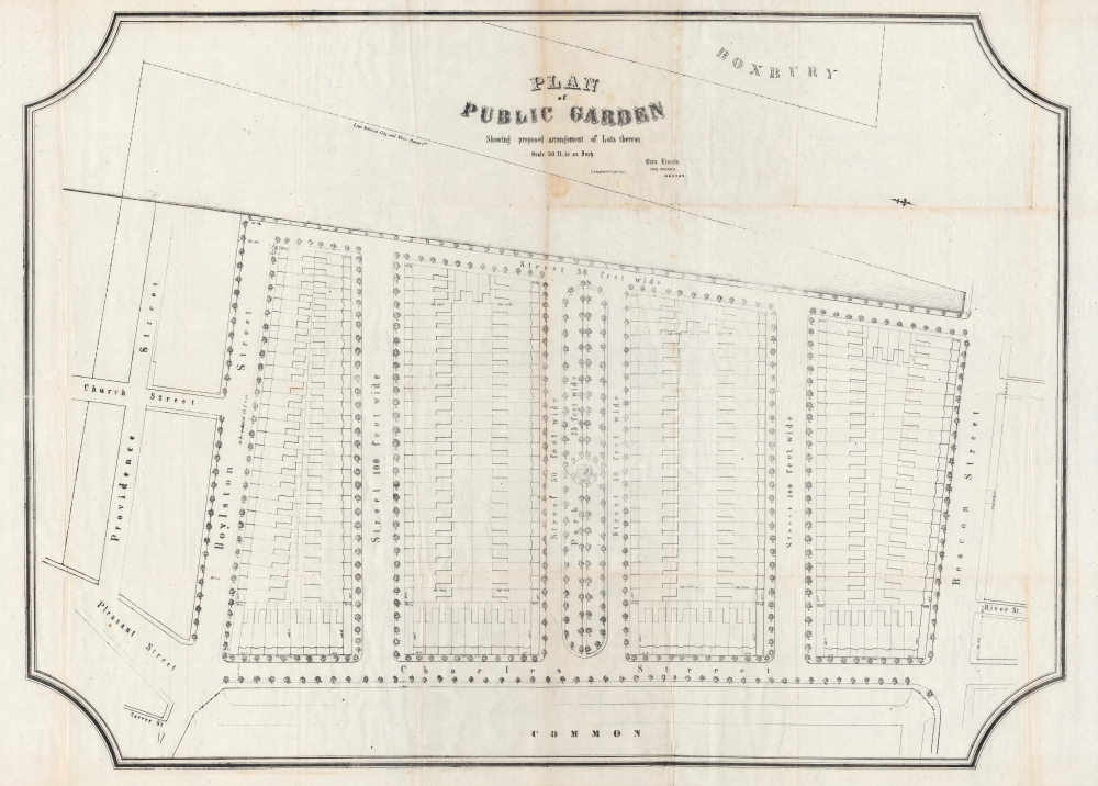 1850 Lincoln / Bufford Unrealized Plan of the Boston Public Garden