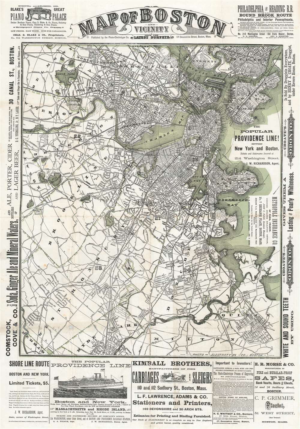 Map of Boston and Vicinity from the Latest Surveys. - Main View