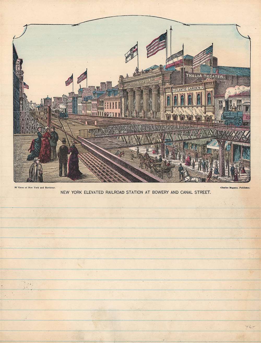 New York Elevated Railroad Station at Bowery and Canal Street. - Alternate View 1