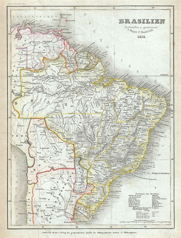 1852 Meyer Map of Brazil