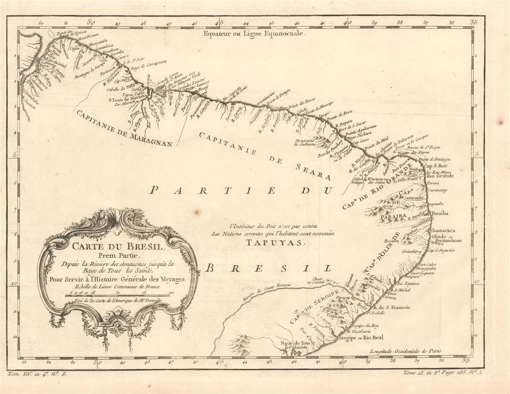 1780 Bellin Map of Brazil