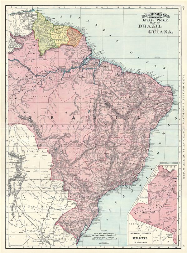 Map of Brazil and Guiana. - Main View