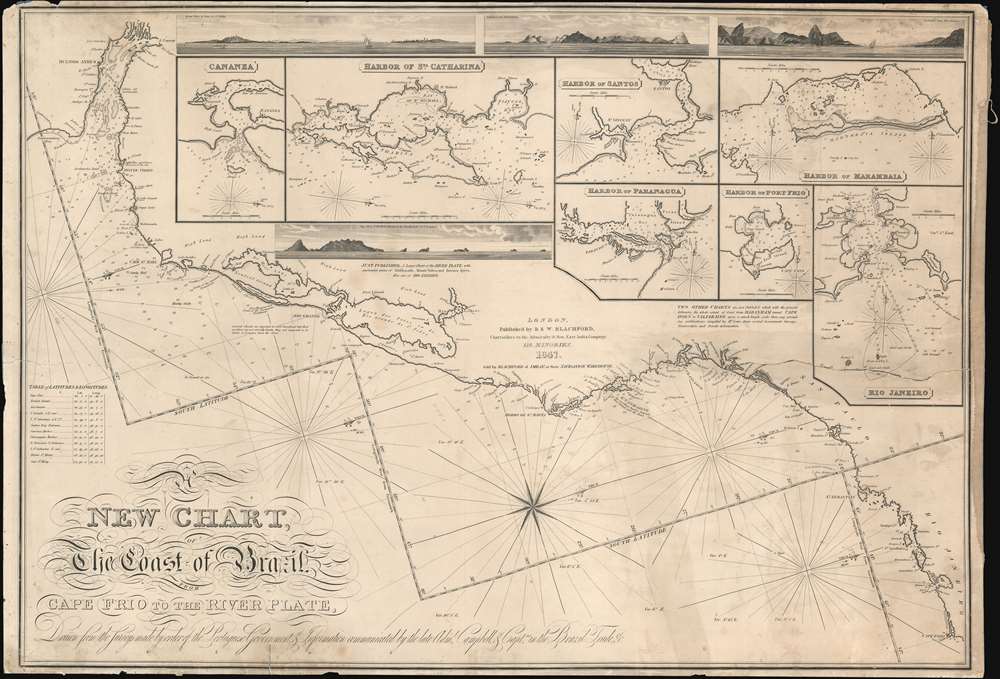 A New Chart, The Coast of Brazil, Cape Frio to the River Plate. - Main View