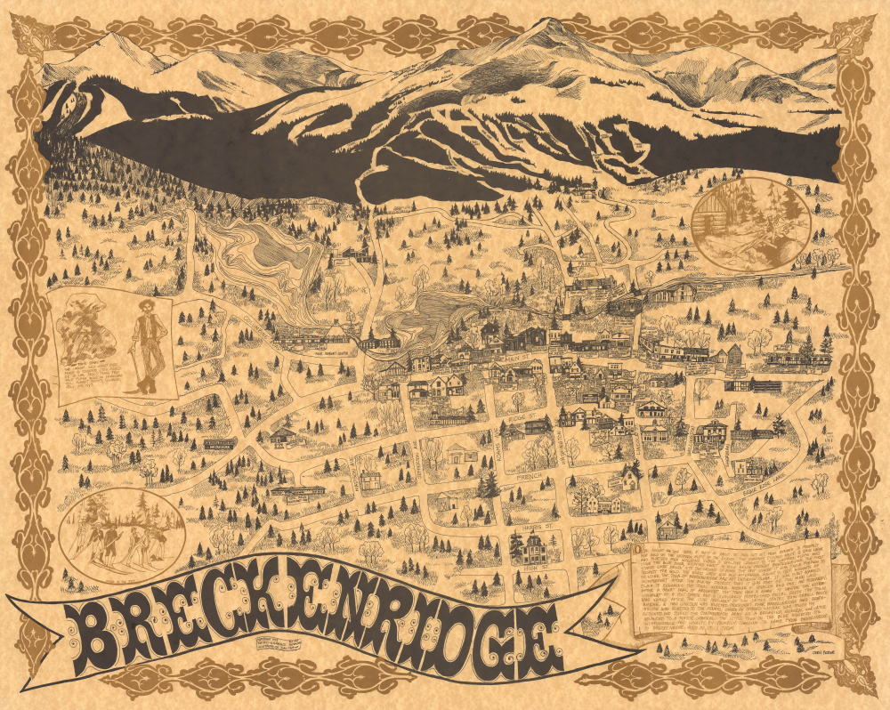 1975 Perine Promotional Pictorial View of Breckenridge, Colorado