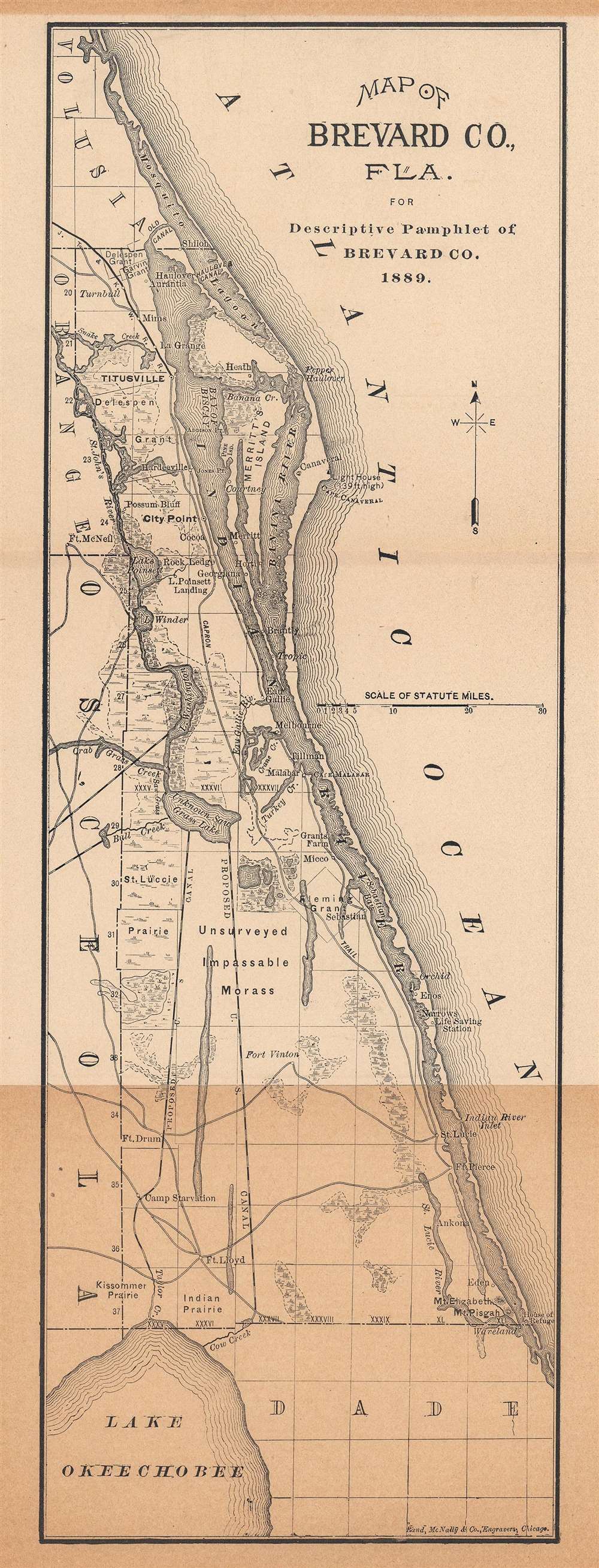 Map of Brevard Co., Fla. for Descriptive Pamphlet of Brevard Co. - Main View