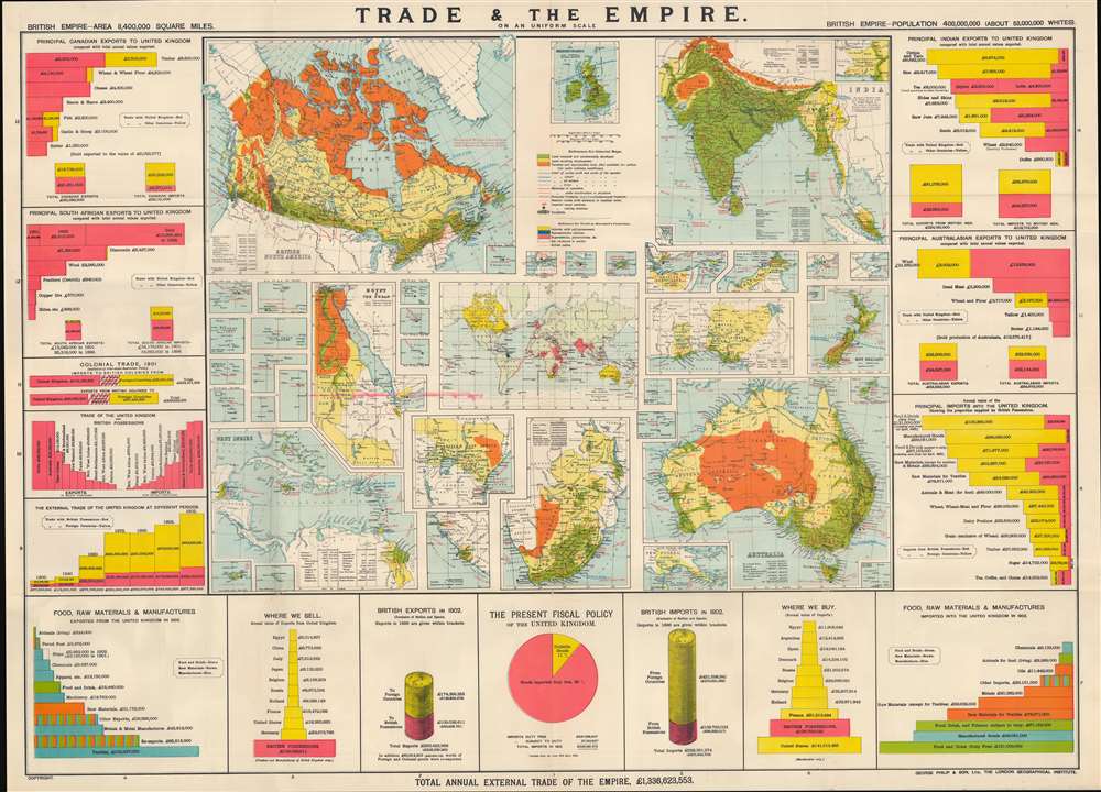 Trade and the Empire: graphically represented by 56 coloured maps and diagrams. - Main View