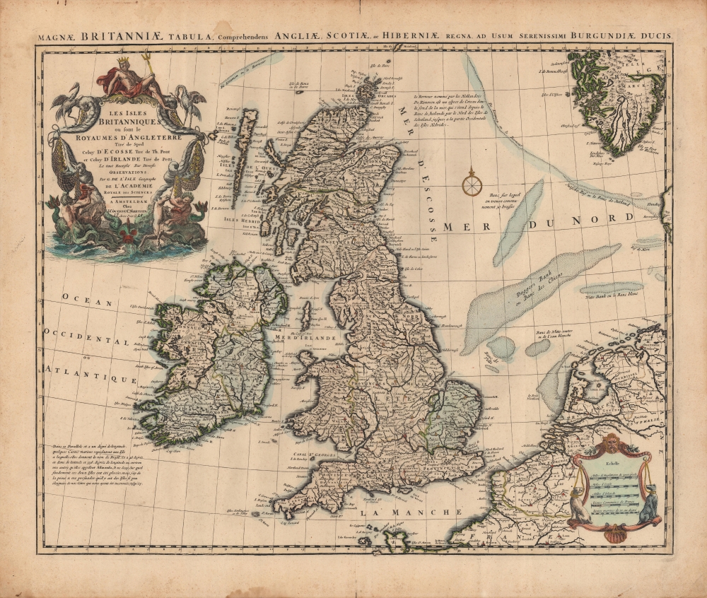 1718 Covens and Mortier / De l'Isle Map of the British Isles