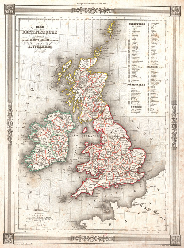 Iles Britanniques Dresees d'appres La Carte Anglaise de Wild. - Main View