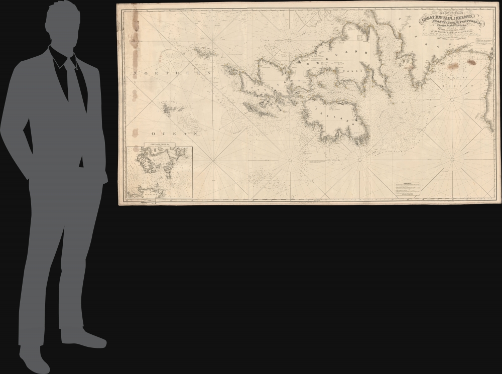 A Chart of the Coasts of Great Britain, Ireland, Frace, Spain, Portugal, and c. Showing the whole Navigation from Feroe and Orkney Isles to Gibraltar, Barcelona, Algeries, etc. - Alternate View 1