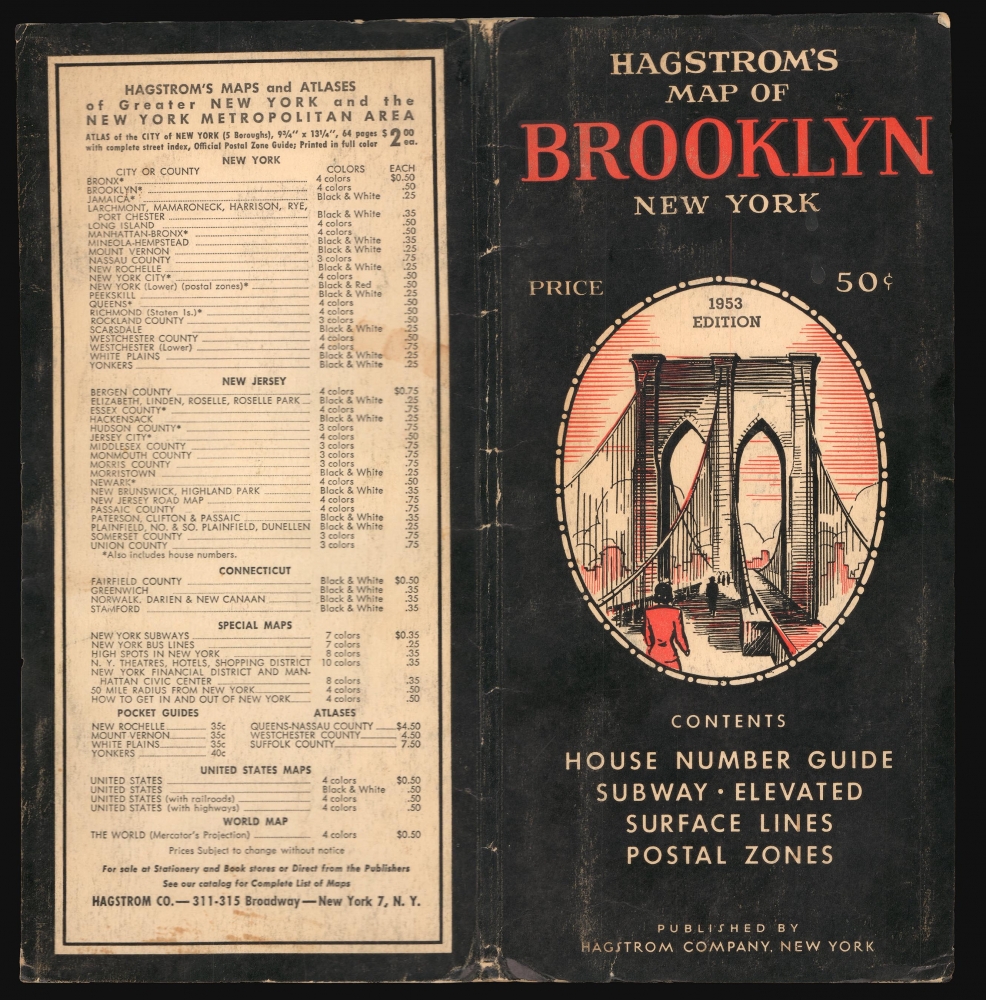 Hagstrom's Map of Brooklyn New York City House Number and Transit Guide. / Hagstrom's Map of Brooklyn New York. - Alternate View 1