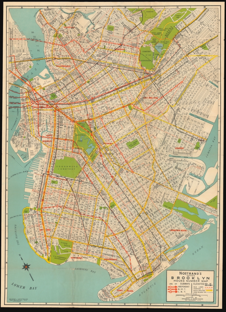 Nostrand's indexed Brooklyn house number map. - Main View