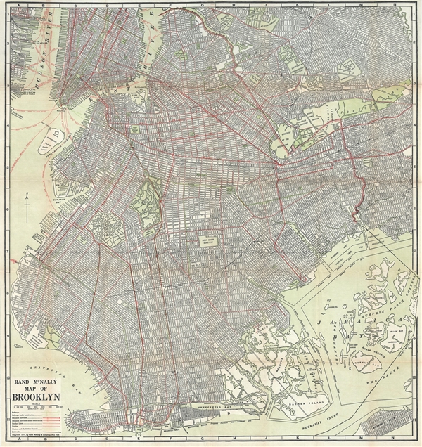 Rand McNally Map of Brooklyn. - Main View