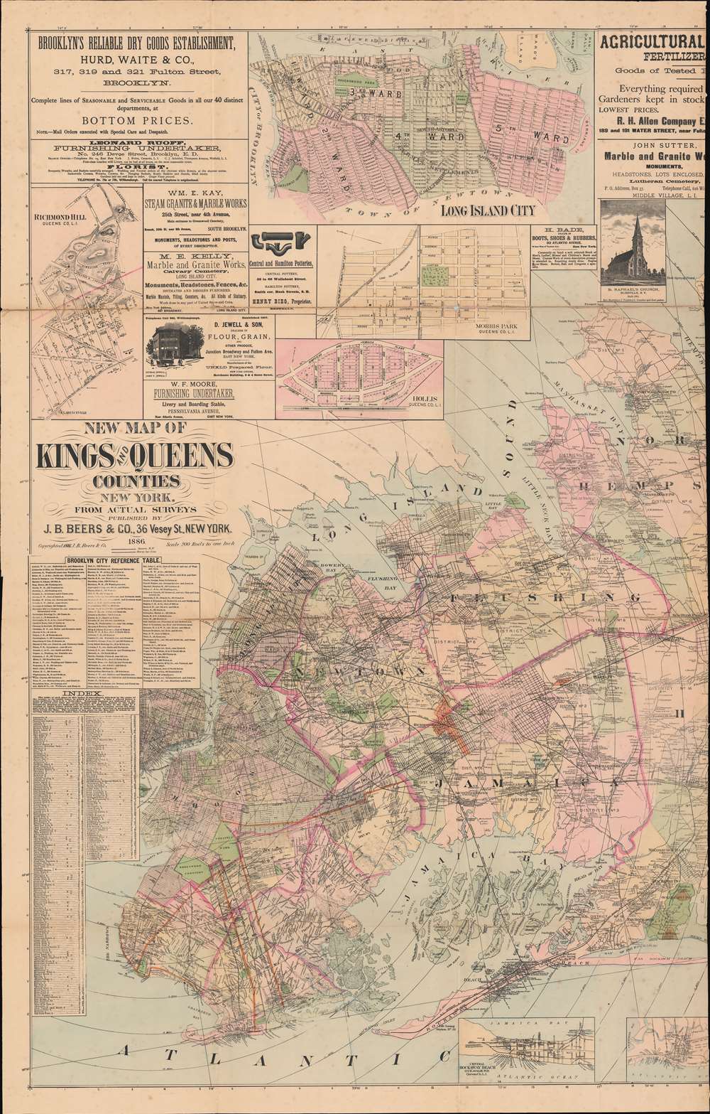 New Map of Kings and Queens Counties New York. - Alternate View 3