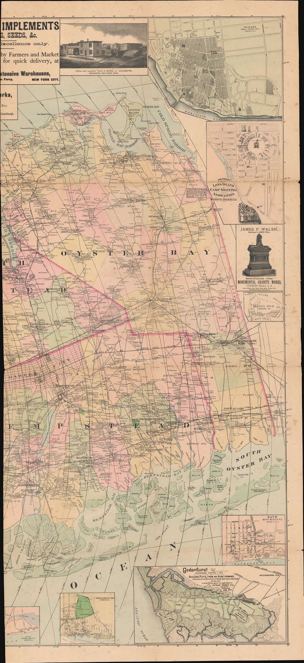 New Map of Kings and Queens Counties New York. - Alternate View 4