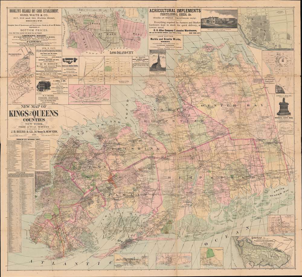 New Map of Kings and Queens Counties New York. - Main View