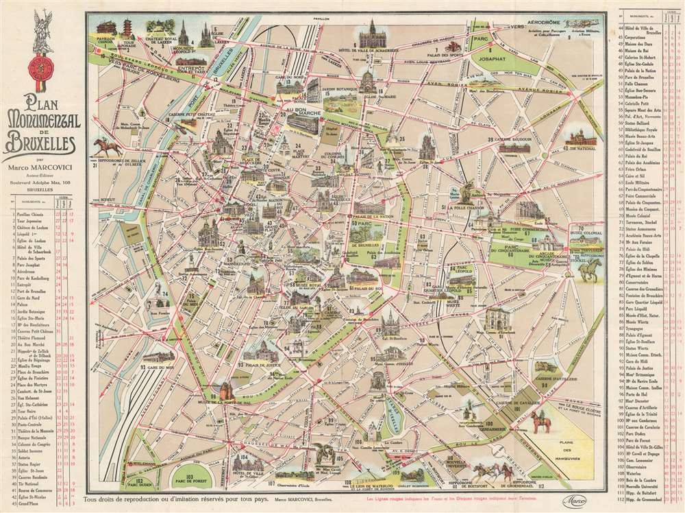 Plan Monumental de Bruxelles. - Main View