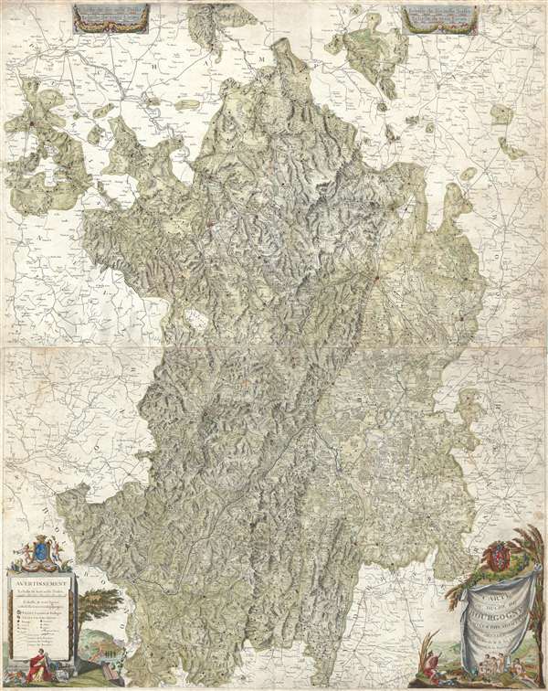 Carte du Duché de Bourgogne, Comtés et Pays adjacents dressée par Ordre de M.M. les Elus Généraux de la Province. - Main View