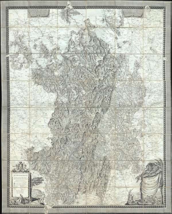 Carte du Duché de Bourgogne, Comtés et Pays adjacents dressée par Ordre de M.M. les Elus Généraux de la Province. - Main View