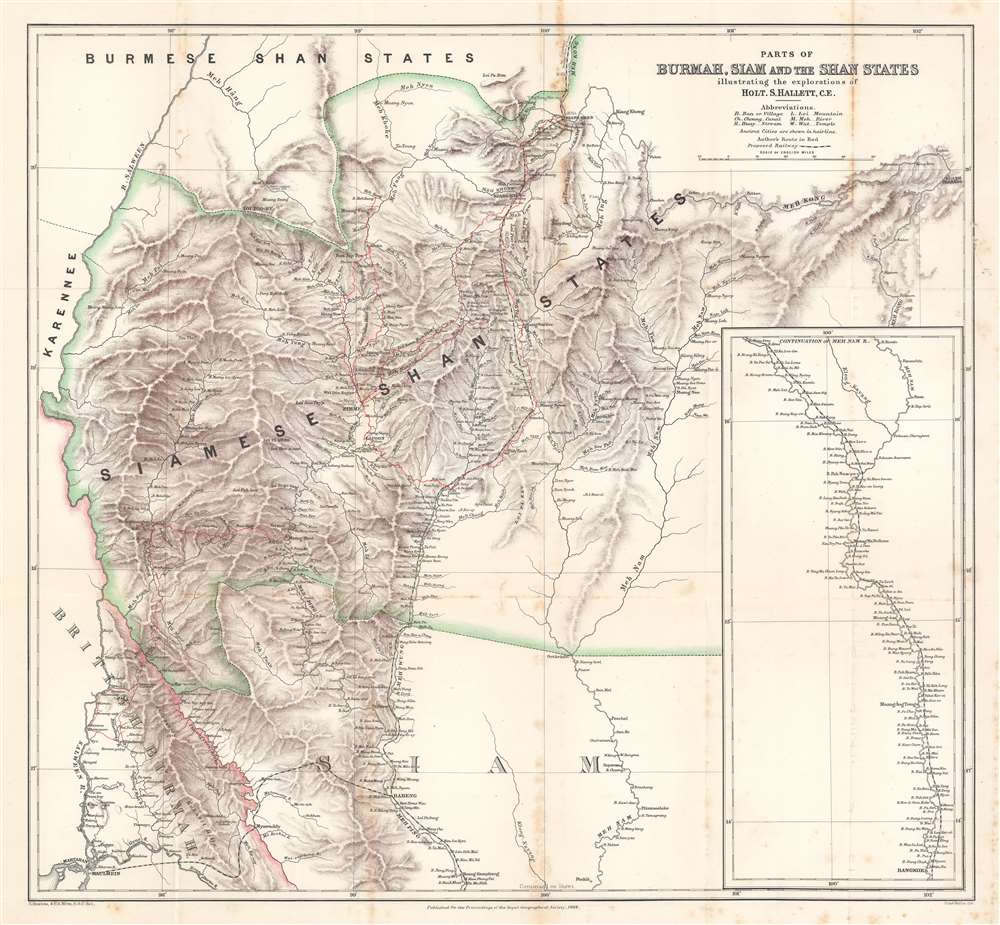 Parts of Burmah, Siam and the Shan States illustrating the explorations of Holt S. Hallett, C.E. - Main View
